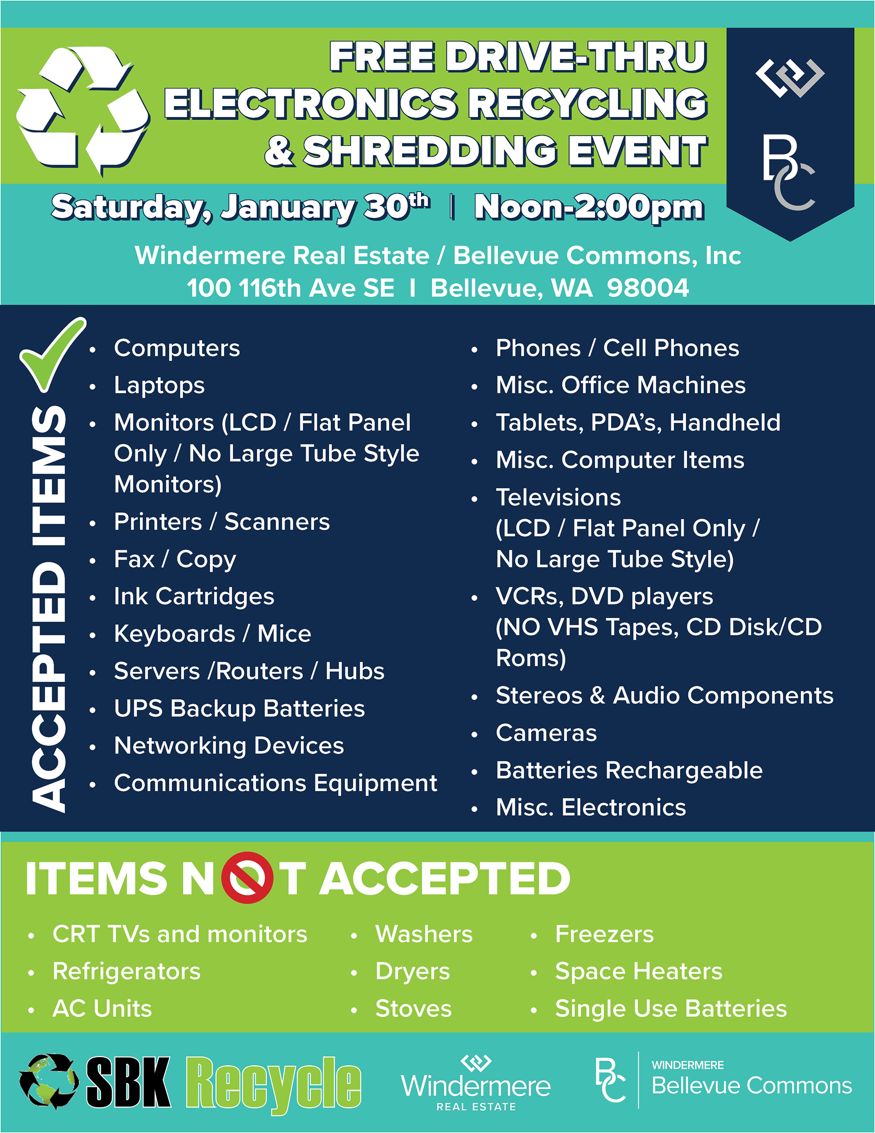 WBC Recycling Day_January 2021 - Windermere Bellevue Commons - Home to ...